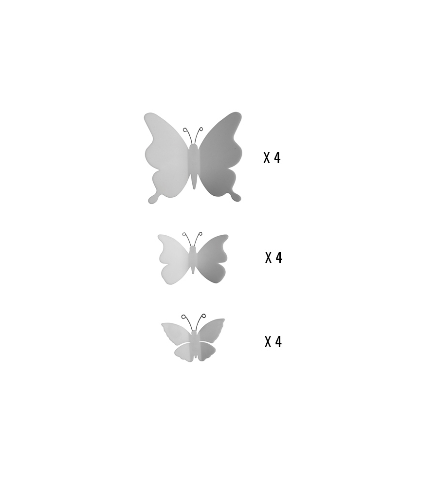 DECORO MURALE 3D "WHITE BUTTERFLIES"